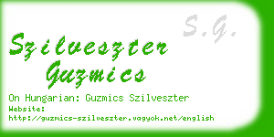 szilveszter guzmics business card